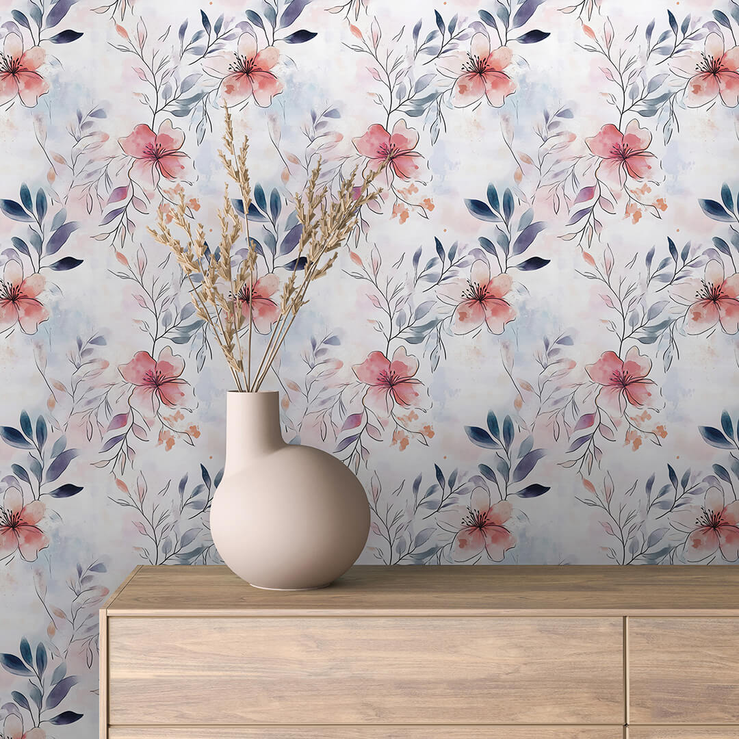 Heritage Roses & Foliage Wallpaper