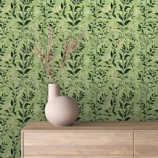 Midnight Botanical Glamour Wallpaper