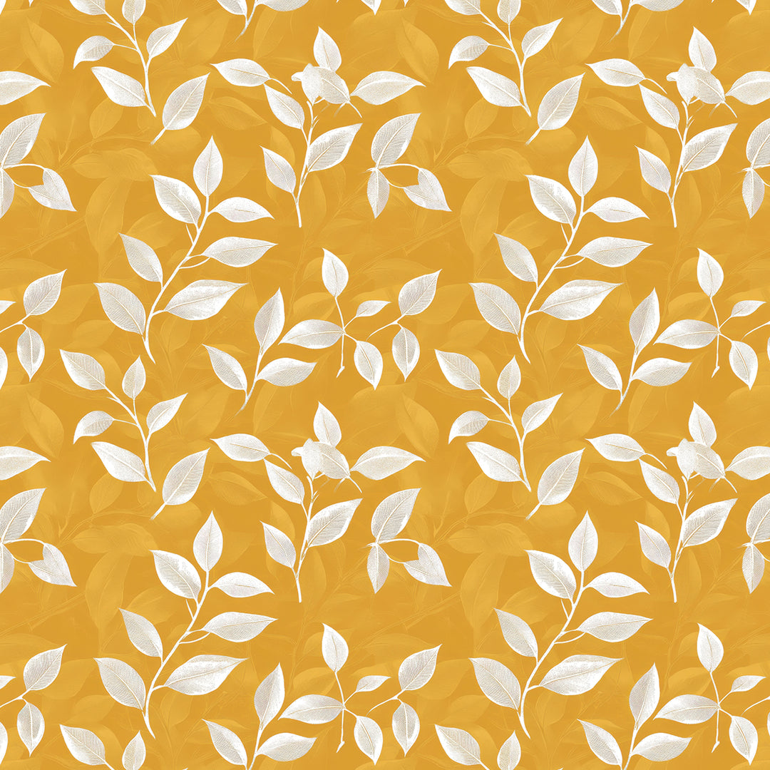 Gold Botanical Line Art Wallpaper