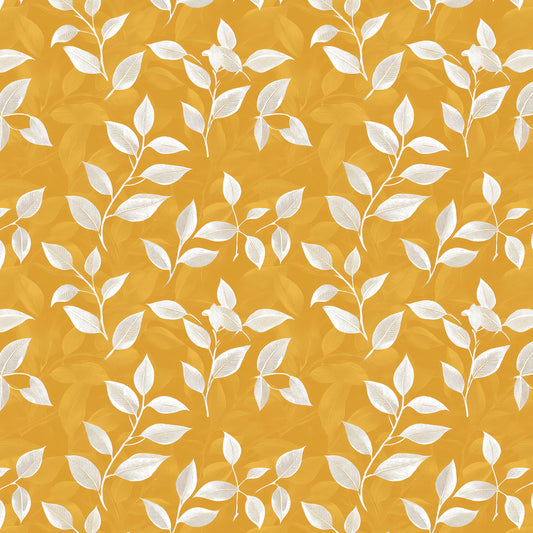 Gold Botanical Line Art Wallpaper