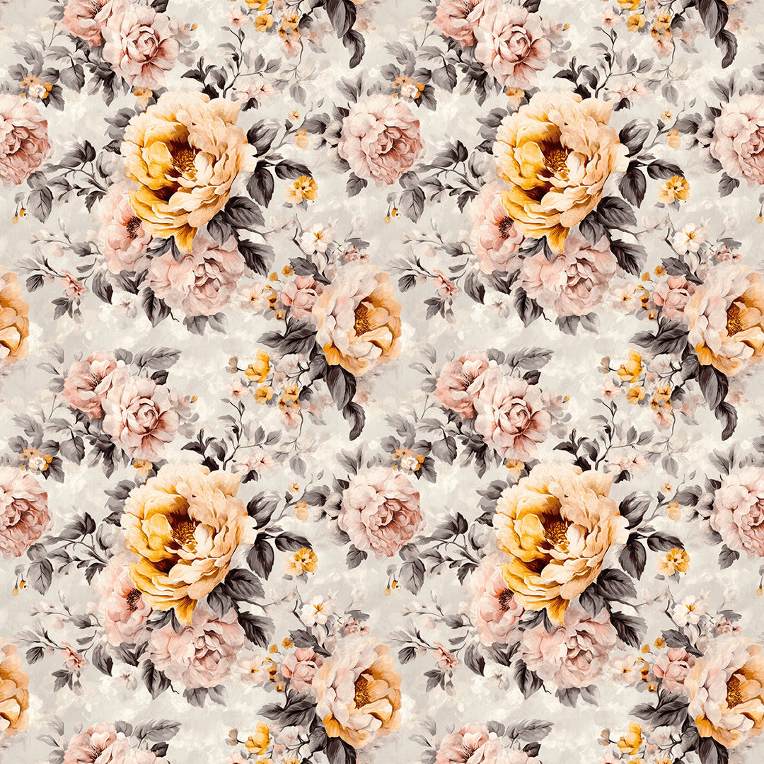 Vintage Floral Abundance Wallpaper