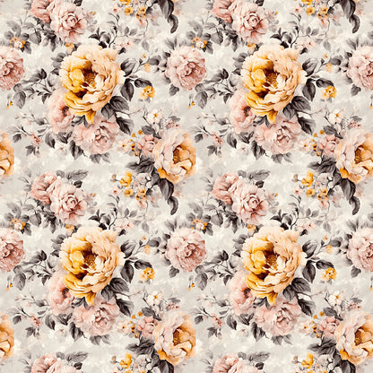 Vintage Floral Abundance Wallpaper