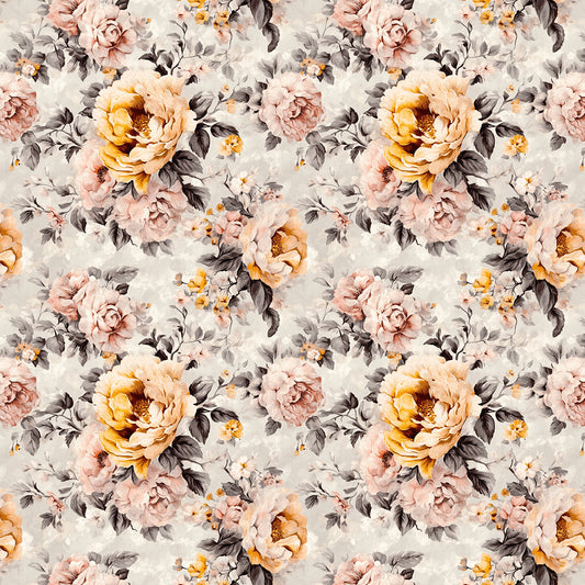 Vintage Floral Abundance Wallpaper