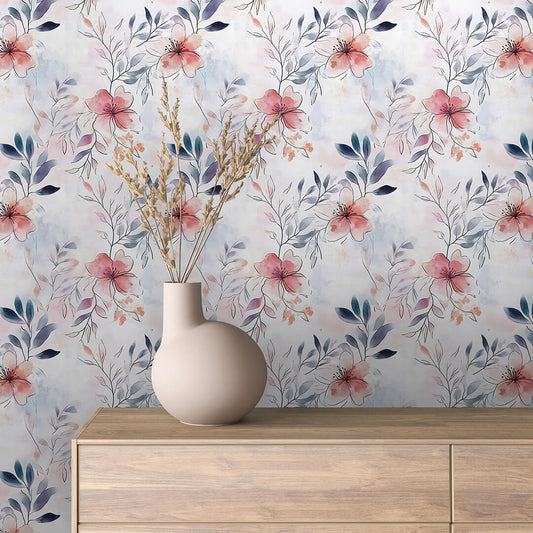 Heritage Roses & Foliage Wallpaper