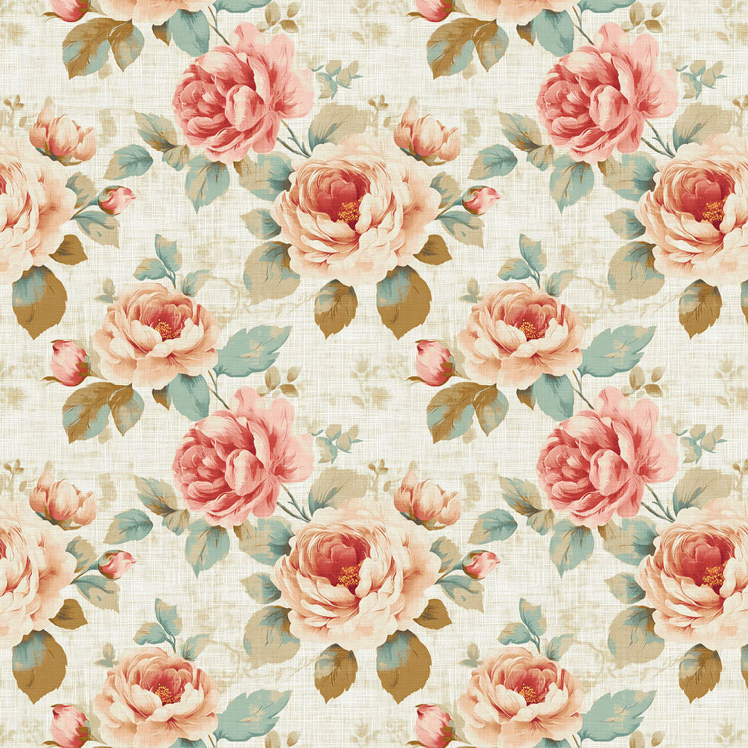 Peachy Peony Paradise Wallpaper