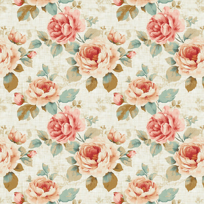 Peachy Peony Paradise Wallpaper